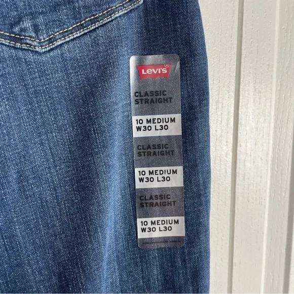 Levi's Classic Straight Jeans Women’s 10 Blue (W30 L30) Mid Rise Hypersoft Denim - Picture 8 of 14